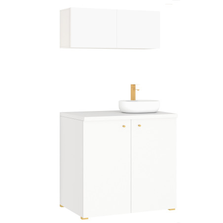 Kuchnia KLARA IV 100cm socjalna do gabinetu z umywalką i baterią biały/złoty