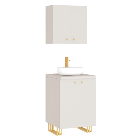 Kuchnia KLARA I 60cm socjalna do gabinetu z umywalką i baterią kaszmir/złoty