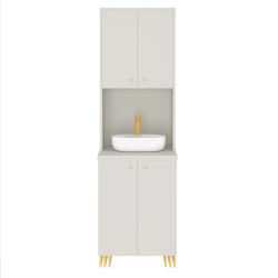 Kuchnia KLARA II 60cm socjalna do gabinetu z umywalką i baterią kaszmir/złoty