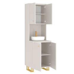 Kuchnia KLARA II 60cm socjalna do gabinetu z umywalką i baterią kaszmir/złoty