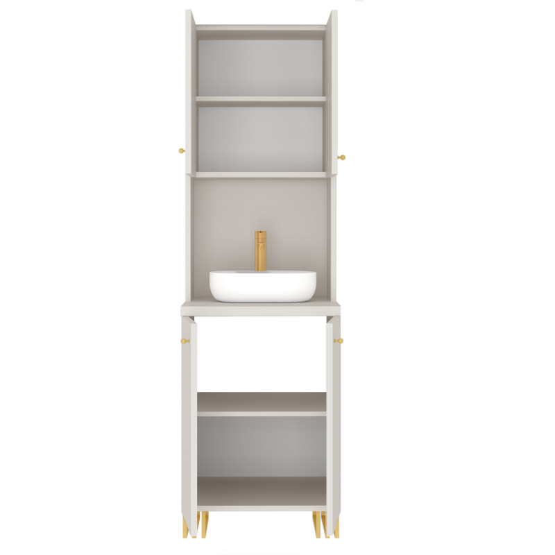 Kuchnia KLARA II 60cm socjalna do gabinetu z umywalką i baterią kaszmir/złoty