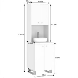Kuchnia KLARA II 60cm socjalna do gabinetu z umywalką i baterią kaszmir/złoty