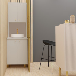 Kuchnia KLARA II 60cm socjalna do gabinetu z umywalką i baterią kaszmir/złoty