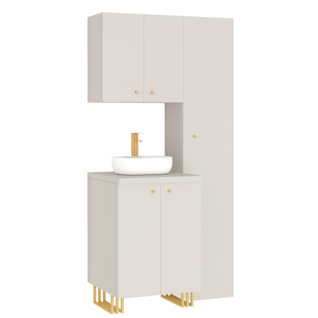 Kuchnia KLARA III 100cm socjalna do gabinetu z umywalką i baterią kaszmir/złoty