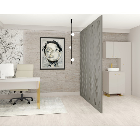 Kuchnia KLARA III 100cm socjalna do gabinetu z umywalką i baterią kaszmir/złoty