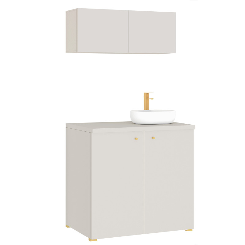 Kuchnia KLARA IV 100cm socjalna do gabinetu z umywalką i baterią kaszmir/złoty