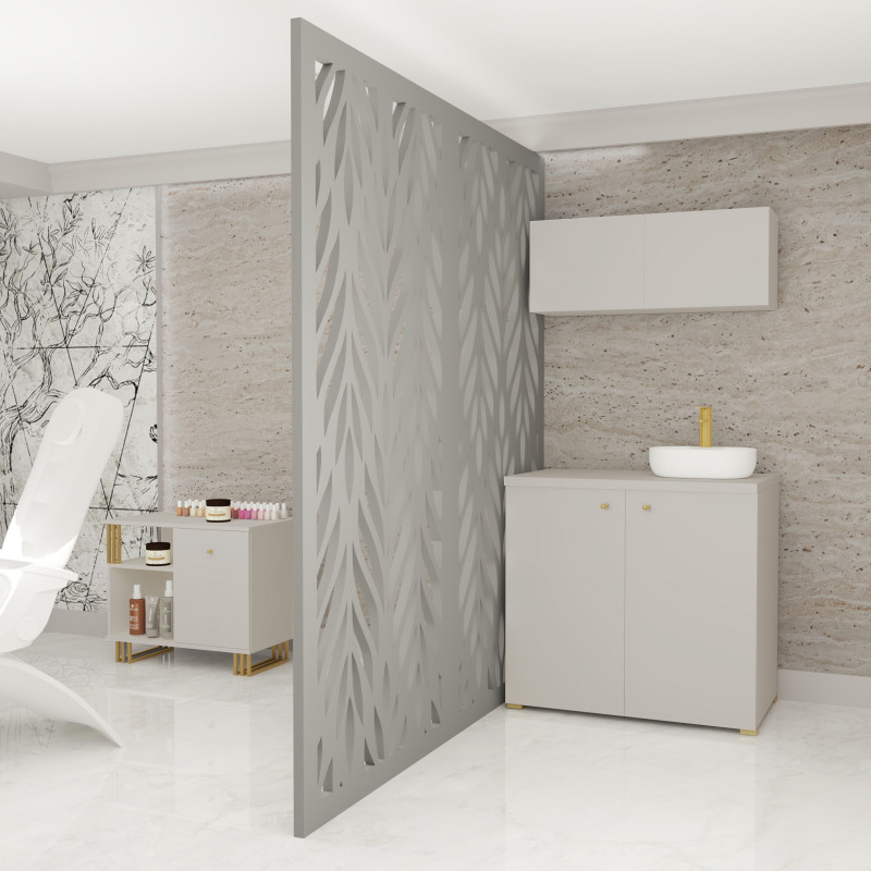 Kuchnia KLARA IV 100cm socjalna do gabinetu z umywalką i baterią kaszmir/złoty