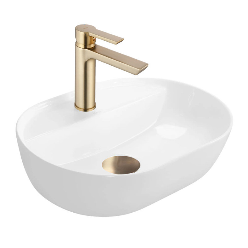 Kuchnia KLARA V 200cm socjalna do gabinetu z umywalką i baterią kaszmir/złoty