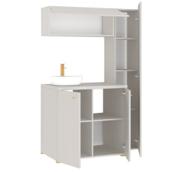 Kuchnia KLARA VI 140cm socjalna do gabinetu z umywalką i baterią kaszmir/złoty