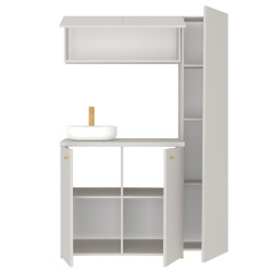 Kuchnia KLARA VI 140cm socjalna do gabinetu z umywalką i baterią kaszmir/złoty