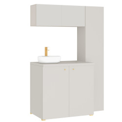 Kuchnia KLARA VI 140cm socjalna do gabinetu z umywalką i baterią kaszmir/złoty