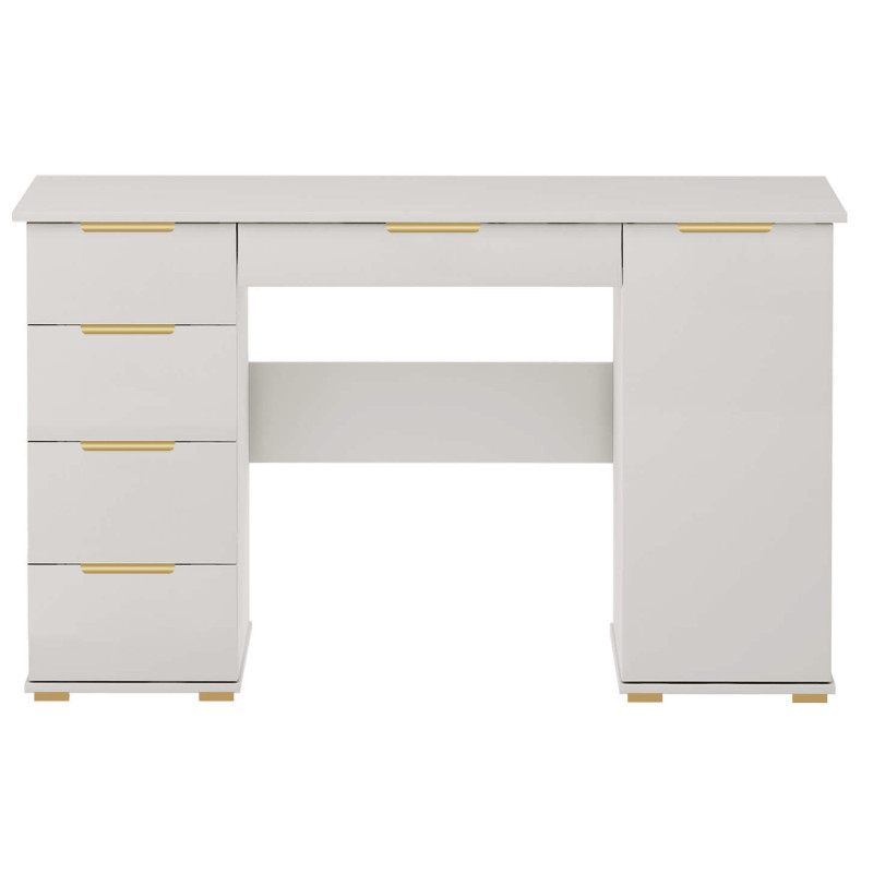 Biurko ABS B2 z szufladami kaszmir/złote uchwyty