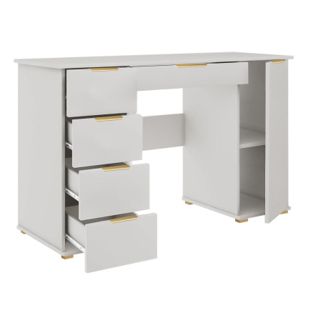 Biurko ABS B2 z szufladami kaszmir/złote uchwyty