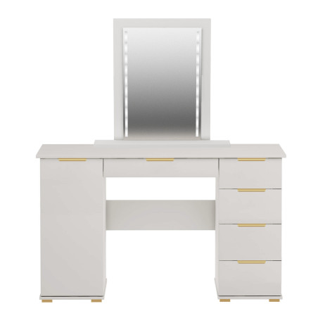 Toaletka SZUFLADY ABS B2 do makijażu z oświetleniem LED kaszmir/złoty