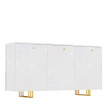 Komoda KLARA z szafkami 150 cm biały połysk/złoty