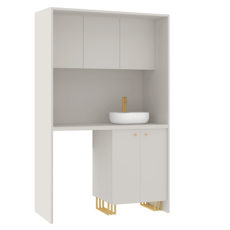 Kuchnia KLARA VIII 120cm socjalna do gabinetu z umywalką i baterią kaszmir/złoty