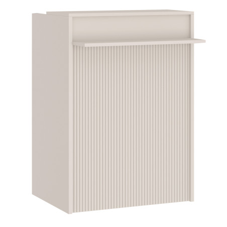 Lada recepcyjna KLARA 6 kaszmir/złoty + panel ryflowany