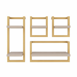 Zestaw półek wiszących loft metal TETRIS kaszmir/złoty
