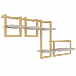 Zestaw półek wiszących loft metal TETRIS kaszmir/złoty