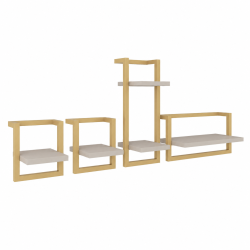 Zestaw półek wiszących loft metal TETRIS kaszmir/złoty