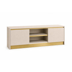 Szafka RTV GOLD 120cm kaszmir + złoty szczotkowany
