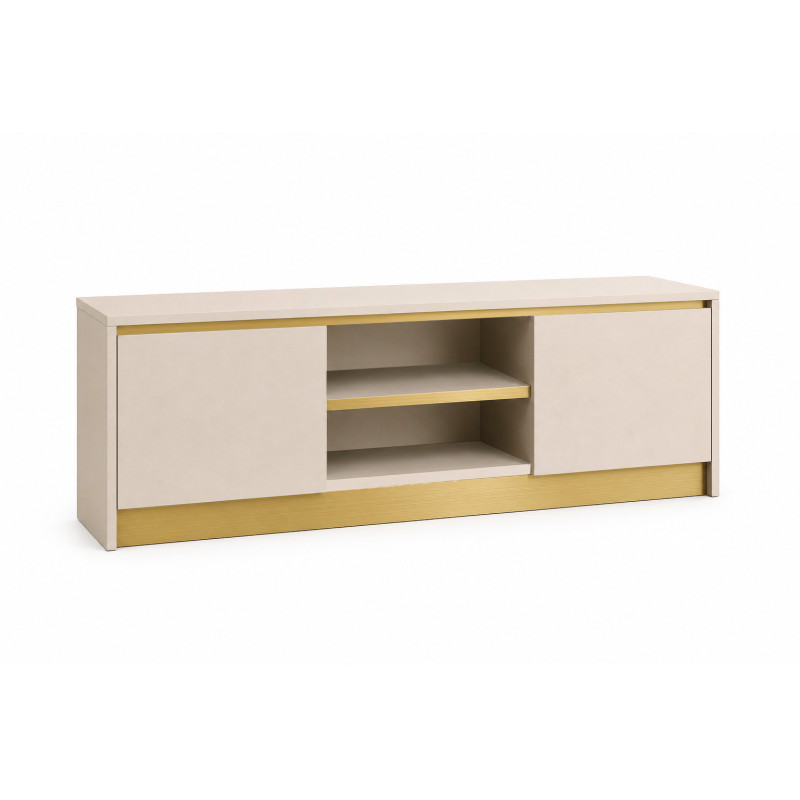 Szafka RTV GOLD 120cm kaszmir + złoty szczotkowany