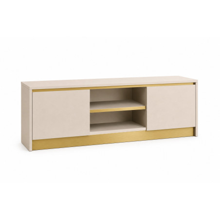 Szafka RTV GOLD 120cm kaszmir + złoty szczotkowany