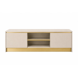 Szafka RTV GOLD 120cm kaszmir + złoty szczotkowany