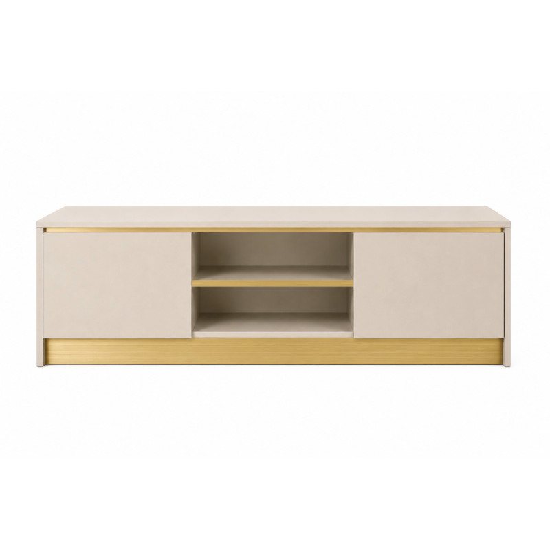 Szafka RTV GOLD 120cm kaszmir + złoty szczotkowany