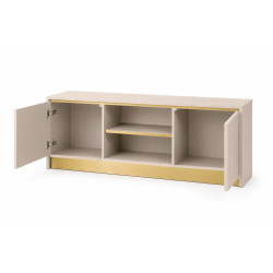 Szafka RTV GOLD 120cm kaszmir + złoty szczotkowany