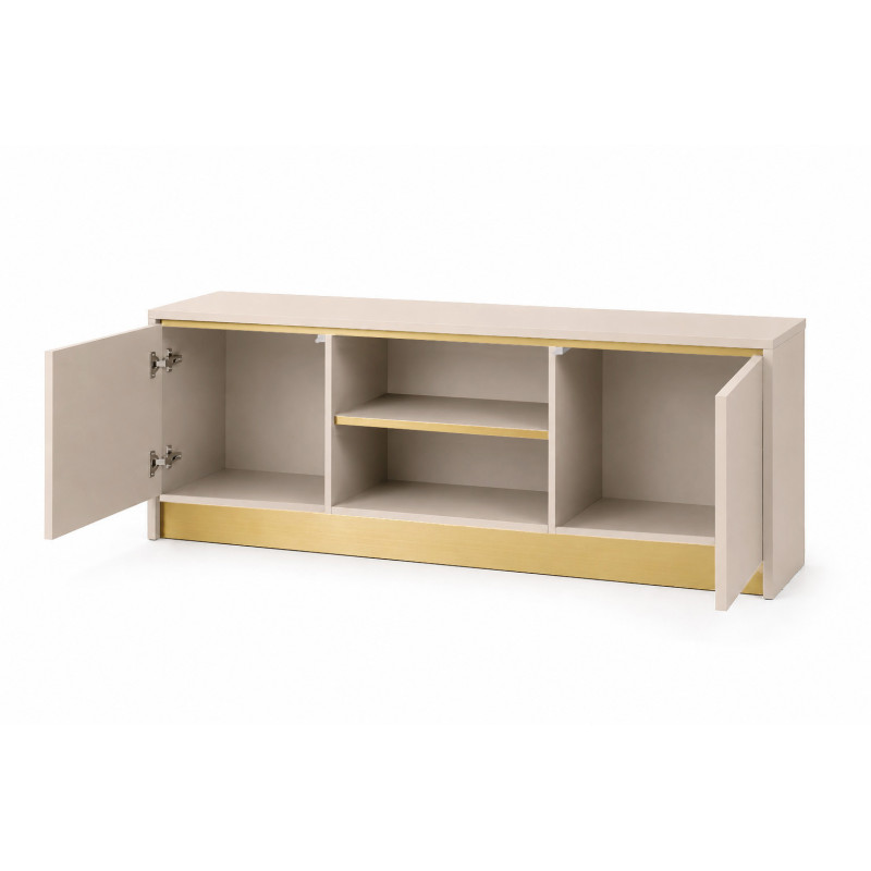 Szafka RTV GOLD 120cm kaszmir + złoty szczotkowany