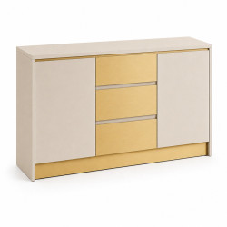 Komoda 120cm GOLD K3 kaszmir + złoty szczotkowany