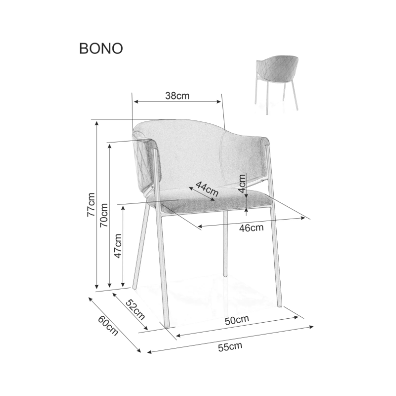 Krzesło BONO złoty/beżowy