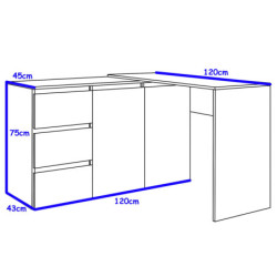 Biurko narożne MEGAN N3 białe