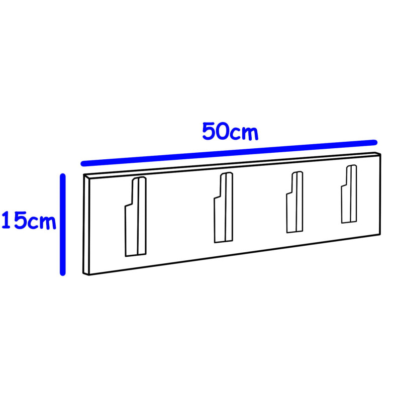 Wieszak ścienny do przedpokoju Megan 50 cm biały