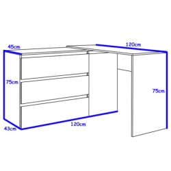 Biurko narożne MEGAN N5 białe