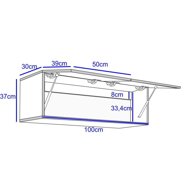 Szafka wisząca pawlacz 100 cm biały