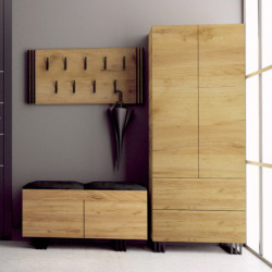Szafa loft KLARA 180 cm z szufladami cm dąb craft złoty