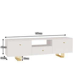 Szafka RTV KLARA 150 cm kaszmir beż/złoty