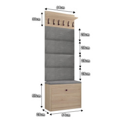 Zestaw mebli do przedpokoju WA114P dąb sonoma/szary