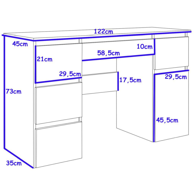 Toaletka MEGAN B2 z lustrem okrągłym białym 65cm z żarówkami LED biała