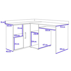 Biurko narożne wolnostojące MICHAŁ białe