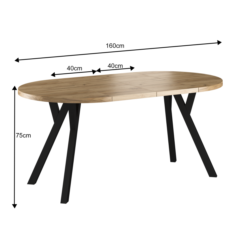 Komplet stół rozkładany do jadalni 80 -160 cm + 4 krzesła