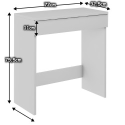 Toaletka stolik Megan z lustrem okrągłym pełnym 60cm z żarówkami LED kaszmir