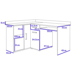 Biurko narożne wolnostojące MICHAŁ II białe