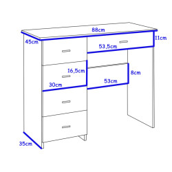 Toaletka V z lustrem okrągłym pełnym 60cm z żarówkami LED biała