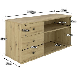 Szafka wolnostojąca Viking II 3S z szufladami dąb artisan/czarny