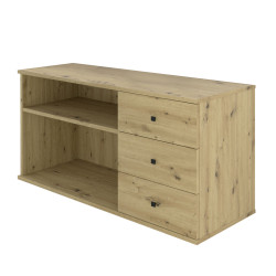 Szafka wolnostojąca Viking II 3S z szufladami dąb artisan/czarny