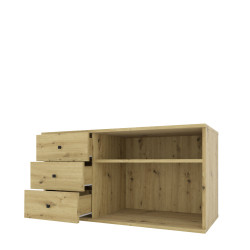 Szafka wolnostojąca Viking II 3S z szufladami dąb artisan/czarny