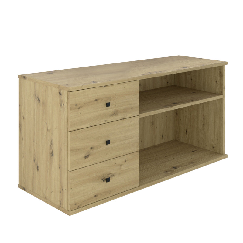 Szafka wolnostojąca Viking II 3S z szufladami dąb artisan/czarny